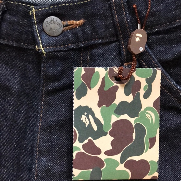 Bathing Ape unwashed indigo jeans